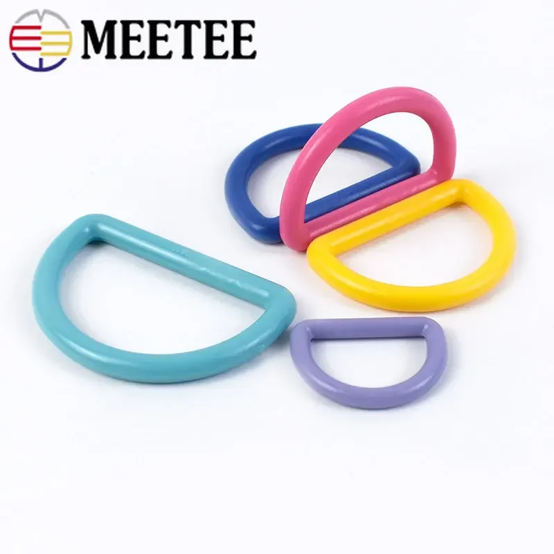 50Pcs Plastic D Ring Buckle 15-38mm Colorful Hook Clasp Connector Backpack Bag Strap Belt Luggage Webbing DIY Sewing Accessories