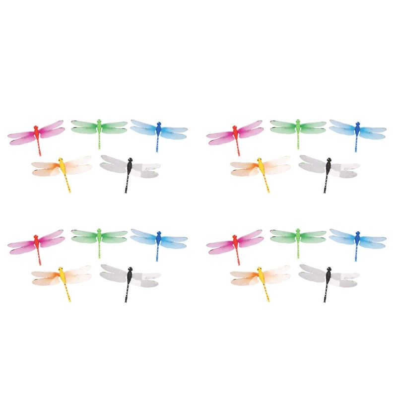 Imán de nevera de libélulas artificiales 3D, 8Cm, 20 piezas, decoración de boda, Navidad, colores, envío aleatorio