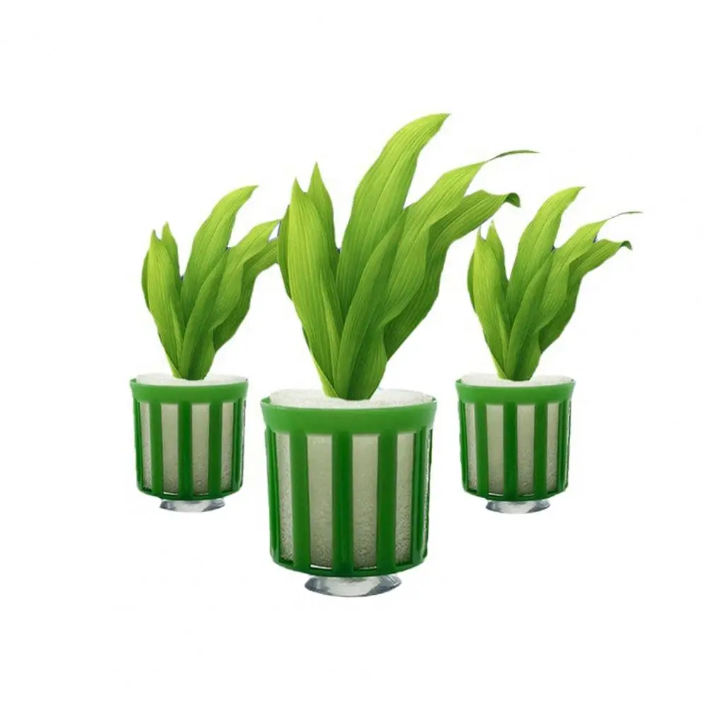 Hydroponic Basket Suction Cup Aquarium Plant Baskets for Aquatic Plants Hydroponic Aquascape Pot with Suction Cup Fish