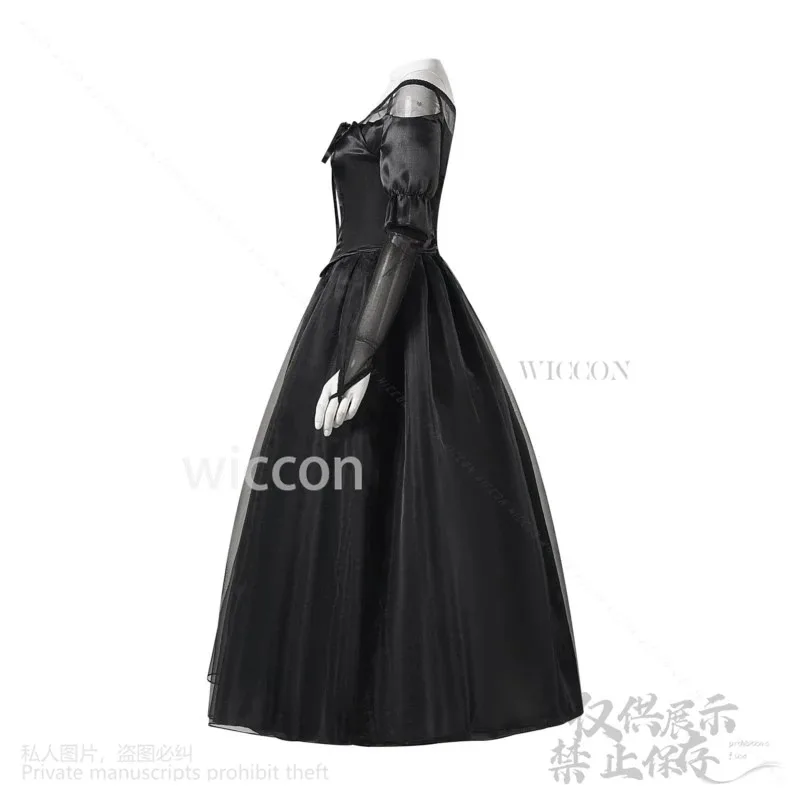 

a7d@Lydia Anime Movie Beetlee Cosplay Costume Disguise Dress Black Lolita Gothic Adult Halloween Carnival Party RolePlay Black W