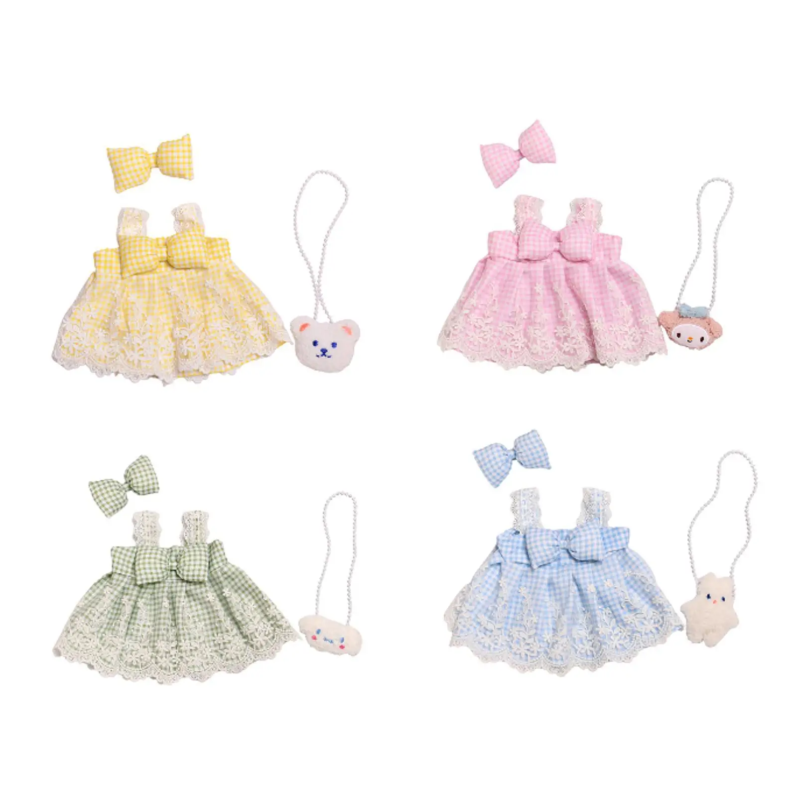 Dolls Princess Dress Clothes Accessories Accessory Doll Plaid Skirt Clothes for 38cm Dolls Girls Dolls Dress up Birthday Gifts