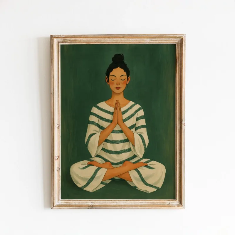 1 Minimalist Female Green Background Poster Vintage Bold Feminine Portrait Canvas Painting Wall Art for Living Room Home Deco