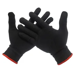 Guantes de trabajo de nailon para hombre y mujer, protectores de mano para trabajo de inspección, color negro, para camareros, conductores, joyería, película de coche, D08, 1/2/3 pares