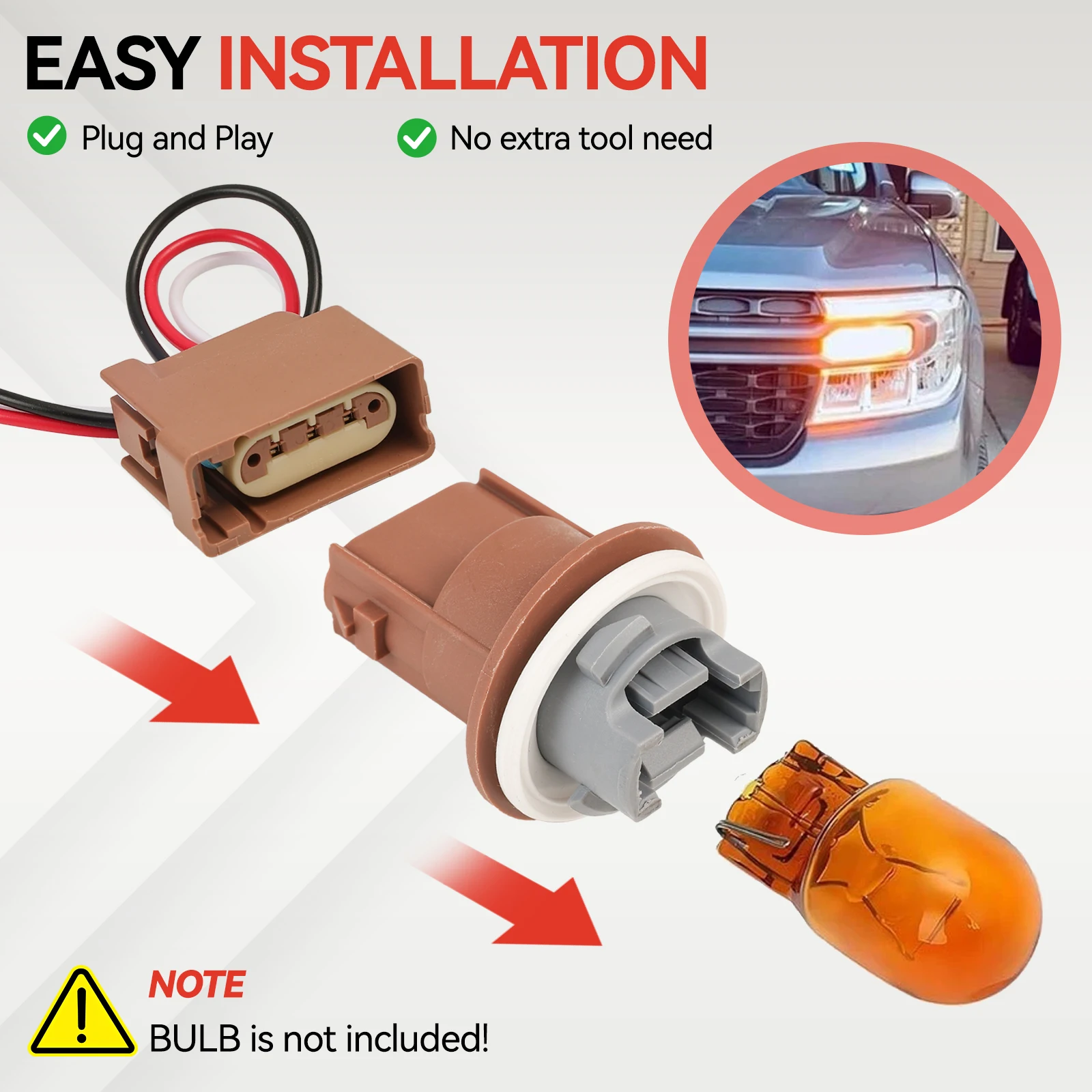 

2 комплекта гнезда указателя поворота и разъема для Ford Fiesta Focus F150 F250 Lincoln Mercury 2U5Z13411SA YF1Z13411CA