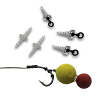 20pcs Carp Fishing Bait Pop Up Boilies Double Ended Screw For Carp Fishing Rolling Swivel With Ring For Carp Fishing Tackle