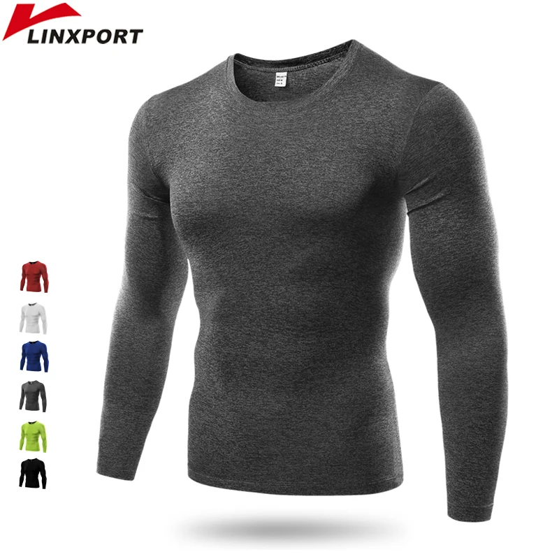 Men\'s Gym T-shirts Quick Dry Tights Breathable Fitness Tops Soccer Jerseys Running T Shirt Male Sportswear Compression Rashguard