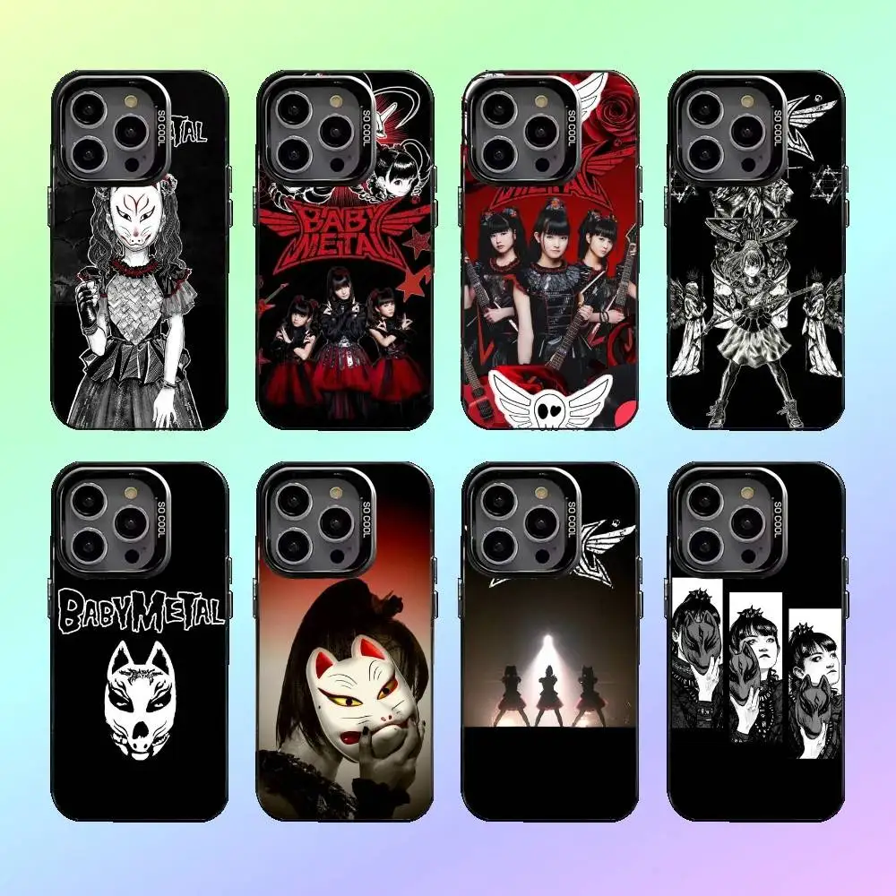

Rock Band B-Babymetal Phone Case For iPhone17,16,15,14,13,12,11 Colored Silver Plated Inside Cover