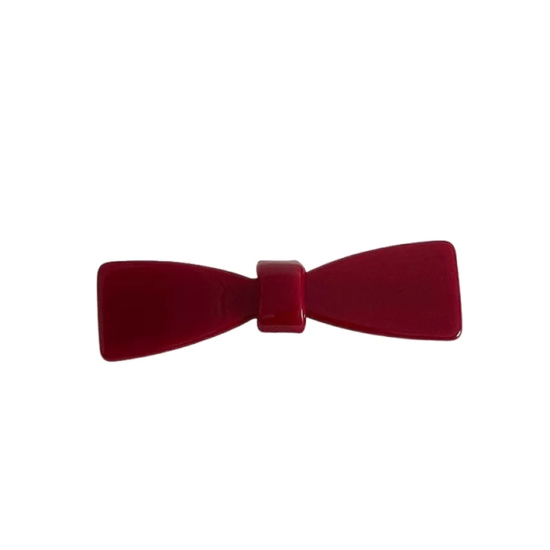 

Red Acetate Bow Hair Clip Sweet Versatile Duckbill Clip for Bangs Side Clip Hair Accessories for Women And Girls