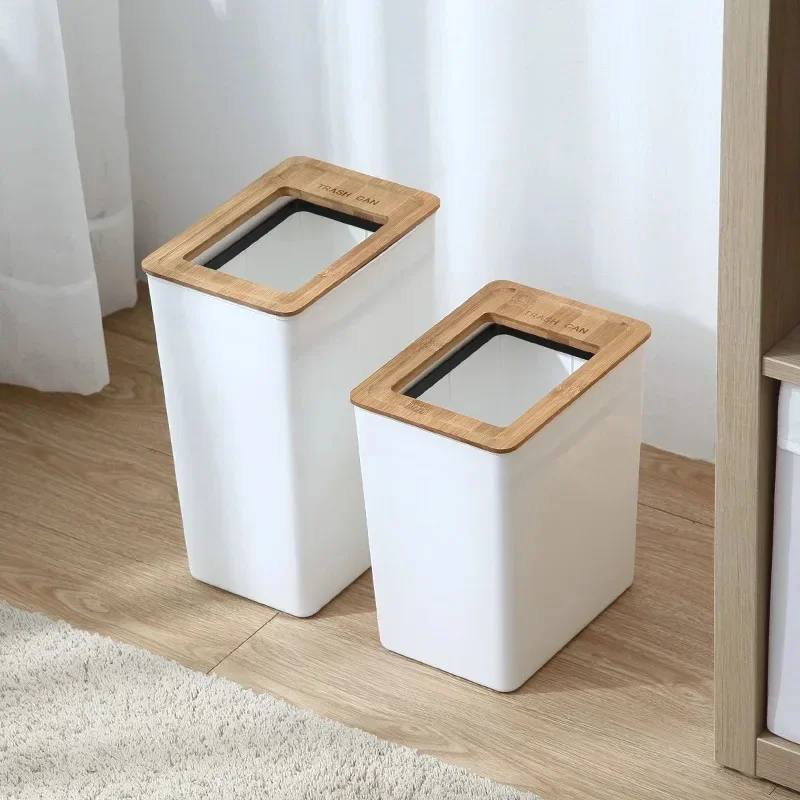 7.5/9L Trash Bin Dustbin Can High Quality PP Wood Waste Home Office Trash Can Garbage Dust Plastic Storage Bucket