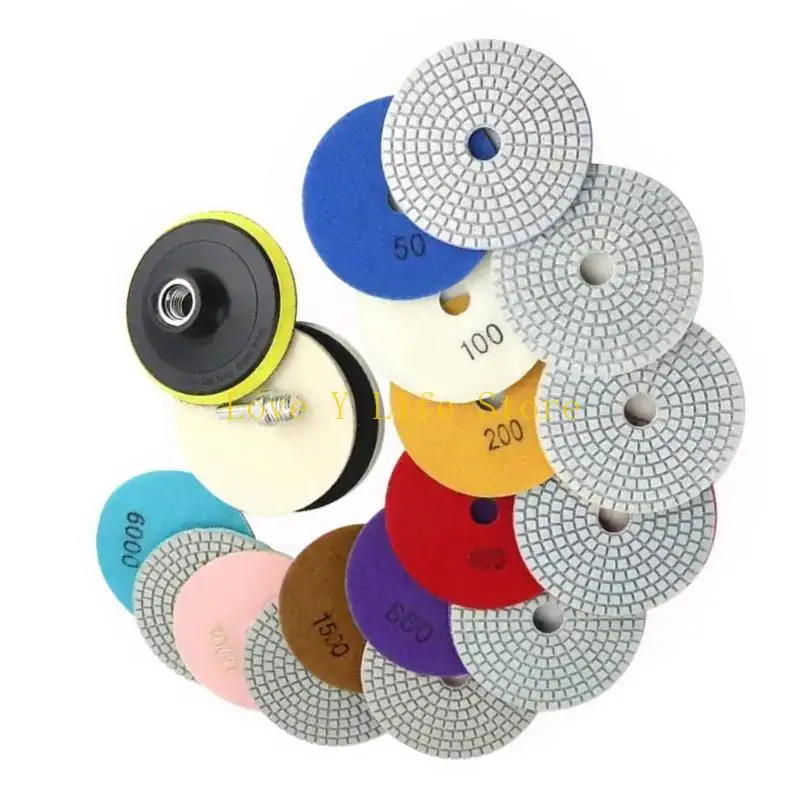 L74c 12pcs Diamonds lucidatura rotondi Disco lucidatura in granito a secco bagnato