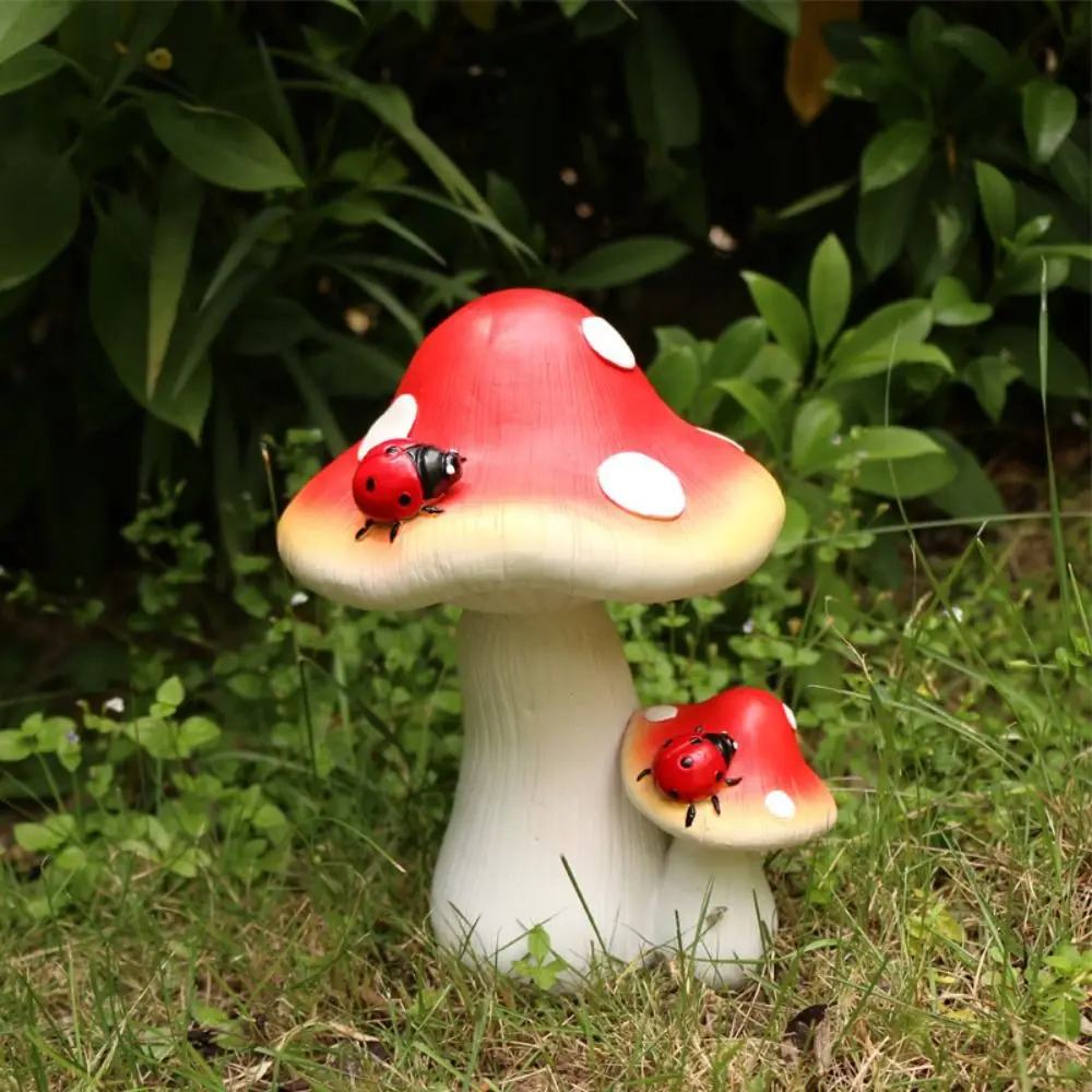 

Resin Mushroom Garden Statue Vivid Eco-friendly Mushroom Figurine Artificial Creative Miniature Sculptures Porch