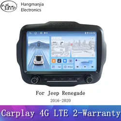 hangmanjia Wireless CarPlay Android Auto Car Radio For Jeep Renegade 2016 2017 2018 2019 2020 Multimedia Video Player Autoradio