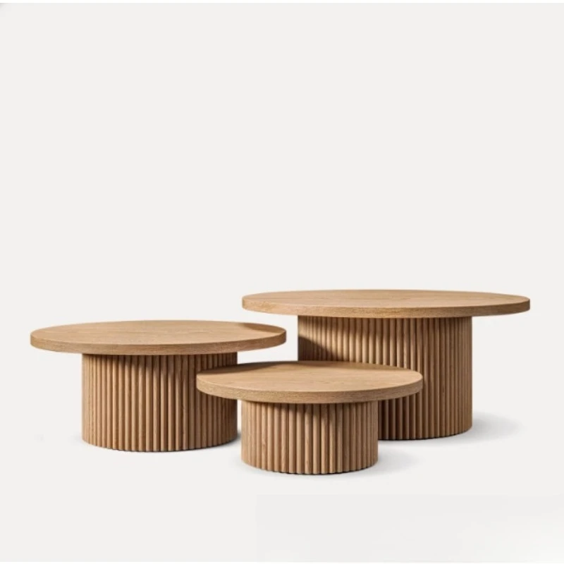 American round coffee table designer balcony side few small apartment living room white oak round table wabi sabi wind log tea