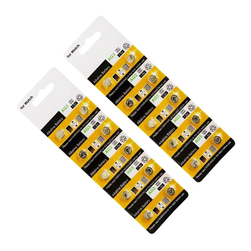 10pc/20pc 알카라인 버튼 셀 배터리 소형 전자 제품, 계산기 시계 용 1.5V AG3 LR41 버튼 배터리