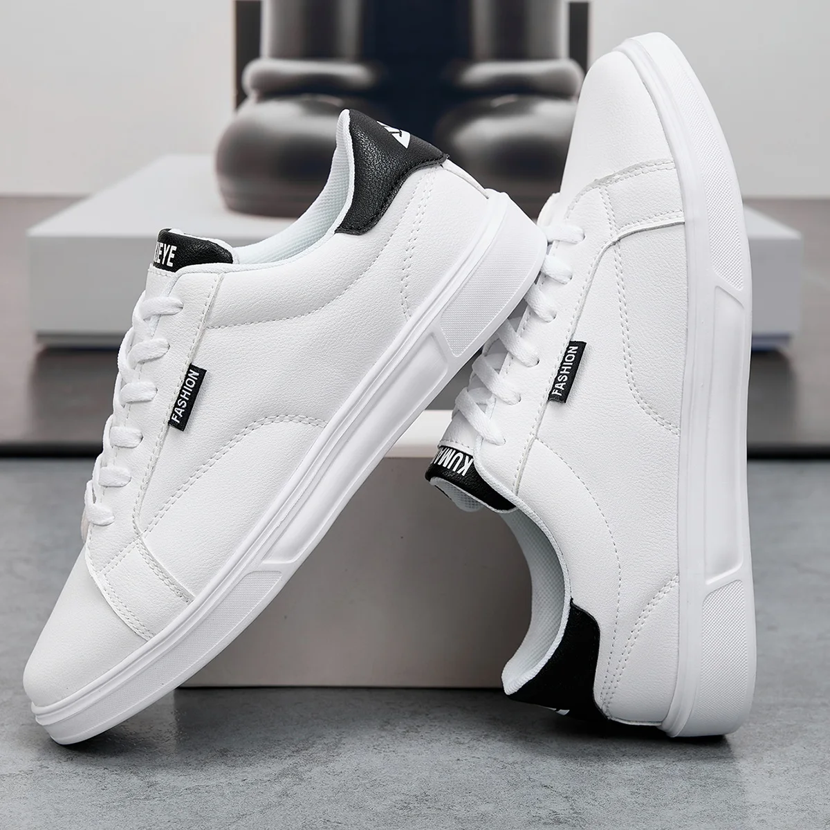 Men Shoes Comfortable Casual For Women White Leather Sneakers Lightweight Walki… - Image 2