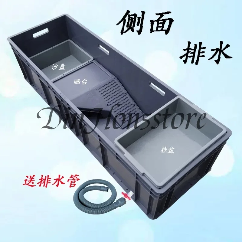 Thickened Turtle Tank Water and Land Tank with Egg-laying Sand Table Combined Plastic Breeding Box Climbing Pet Basin