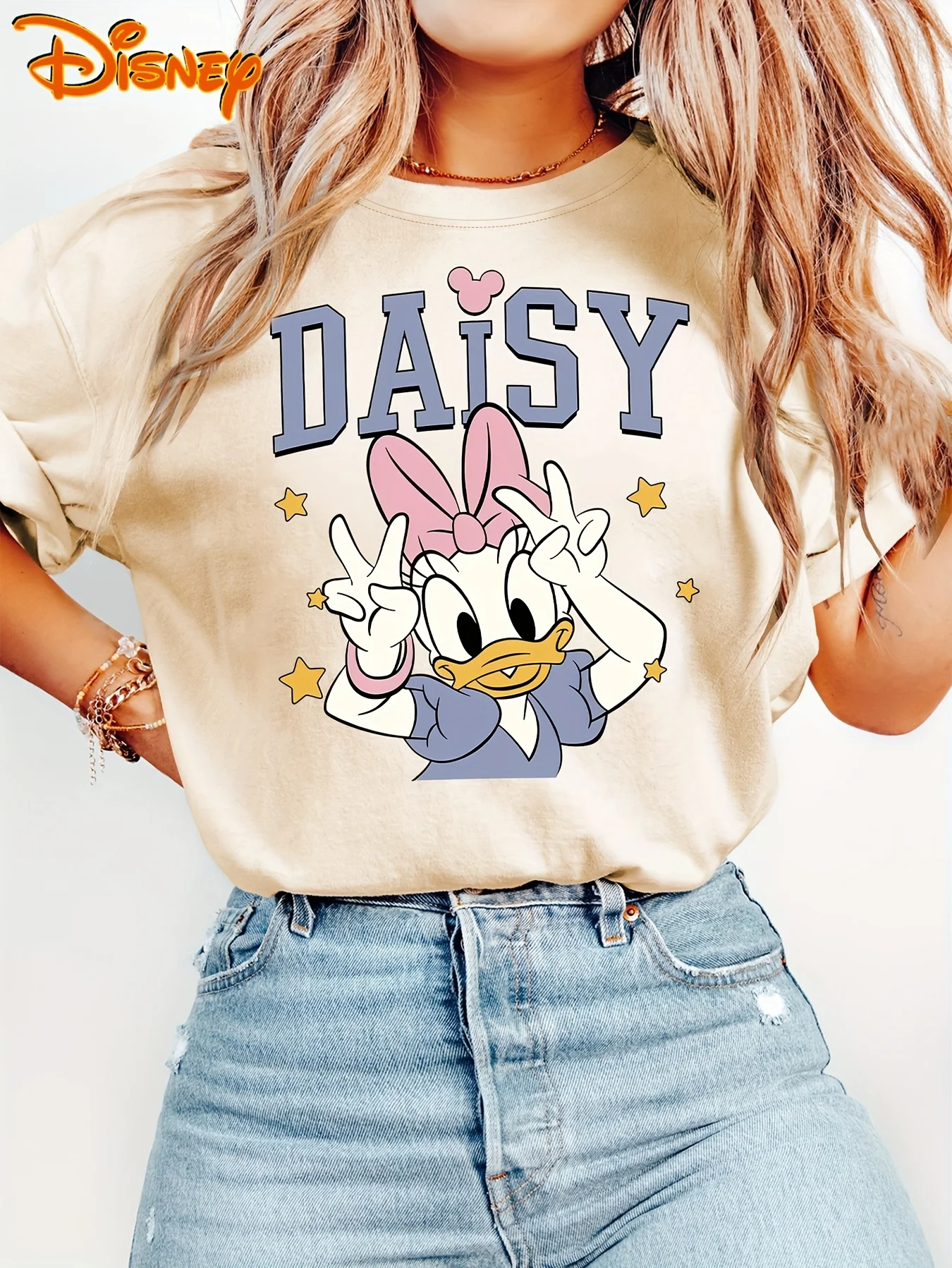 

Повседневная футболка Disney с Минни Маус, женская хлопковая футболка для девочек, унисекс, модные негабаритные топы для подарка на день рождения, дышащая одежда