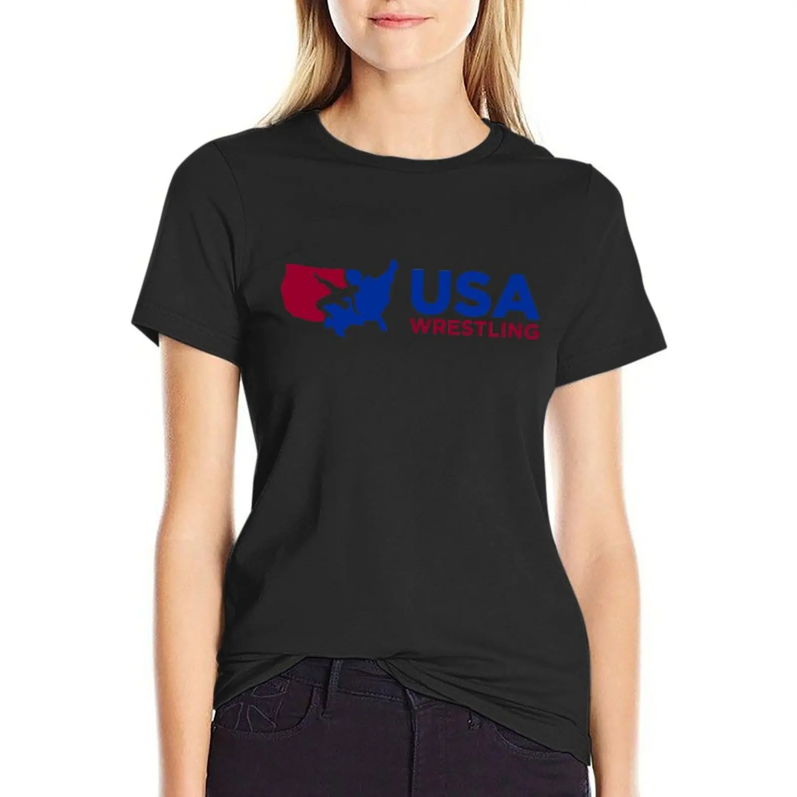 USA Wrestling T-Shirt summer clothes female summer clothes for Women