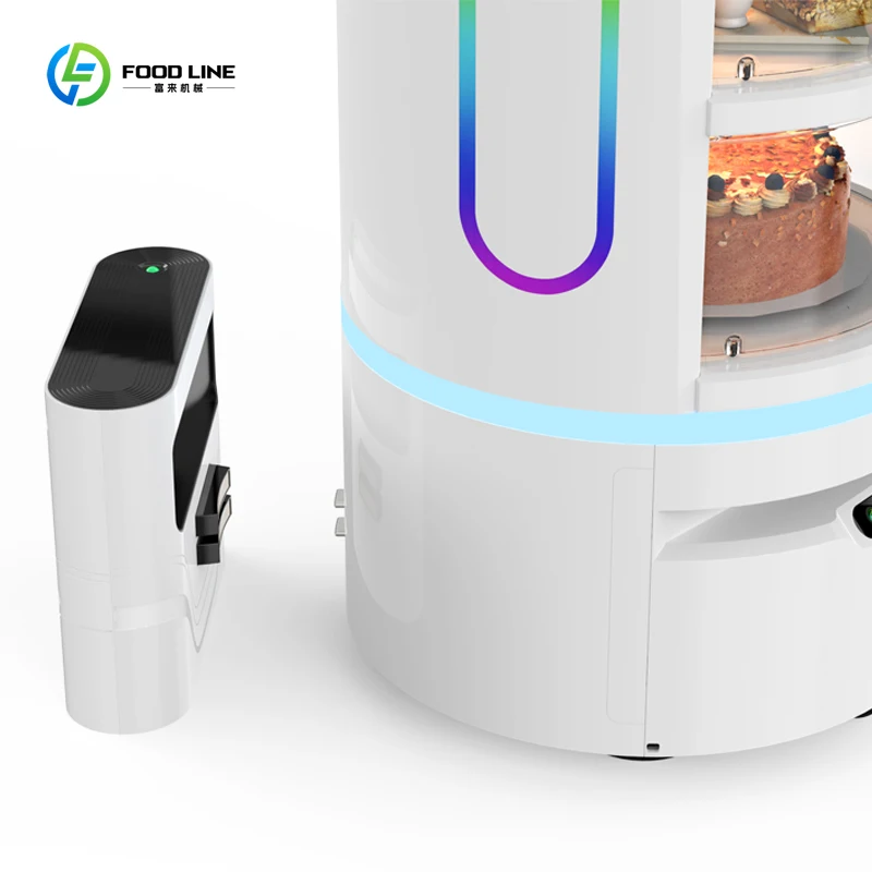 Automatyczna dostawa, automatyczne unikanie przeszkód, bezdotykowa dostawa, robot dostarczający jedzenie i przekąski z restauracji o dużej pojemności