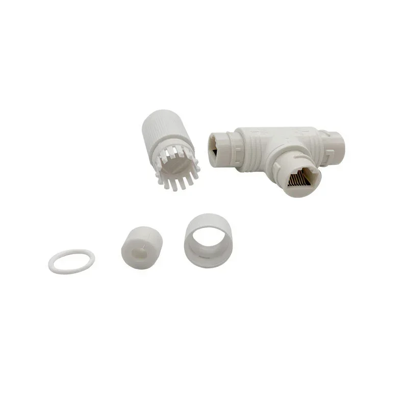 Konektor RJ45 Tiga Arah untuk Kamera IP / Router / AP Nirkabel 1 - Ke - 2 Pemisah Kabel Jaringan Hemat