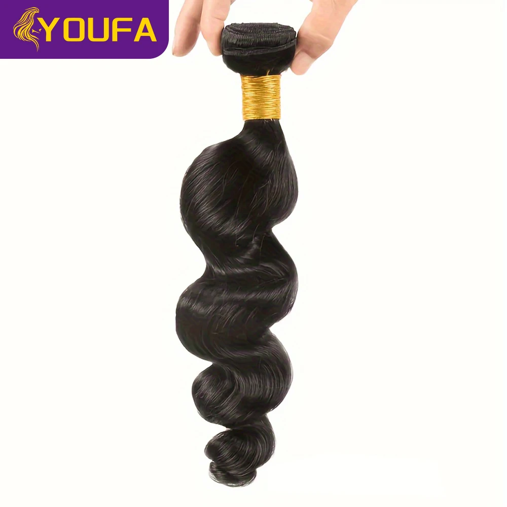 Spiral Wave Human Hair Weave Bundles No Tangle 100% Unprocessed Virgin Human Hair Extensions Loose Wave Human Hair Single Bundle