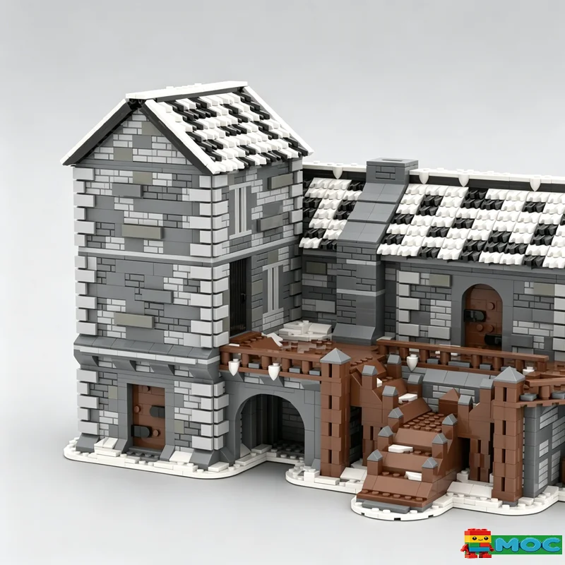 4142PCS Medieval Winter Castle MOC Model Custom Puzzle Educational Assembly Toy Birthday Christmas Gift For Collection Display 5