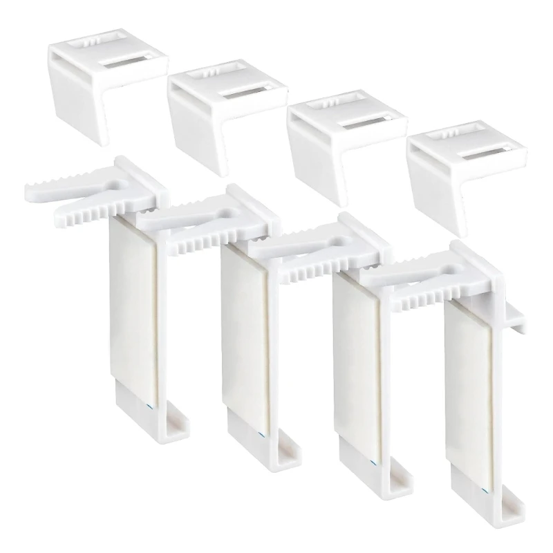 4 Pieces Durable Adhesive Roller Blind Support Brackets Easy to Install Clamp Support Bracket for PVC Wood Window Door Y5GB