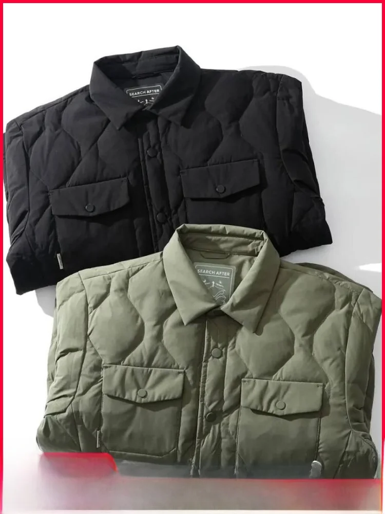 

Retro Functionali 90 Du down Filling Outdoor Casual All-Match Collar down Jaet for Men Trendy Autumn Winter Outerwear