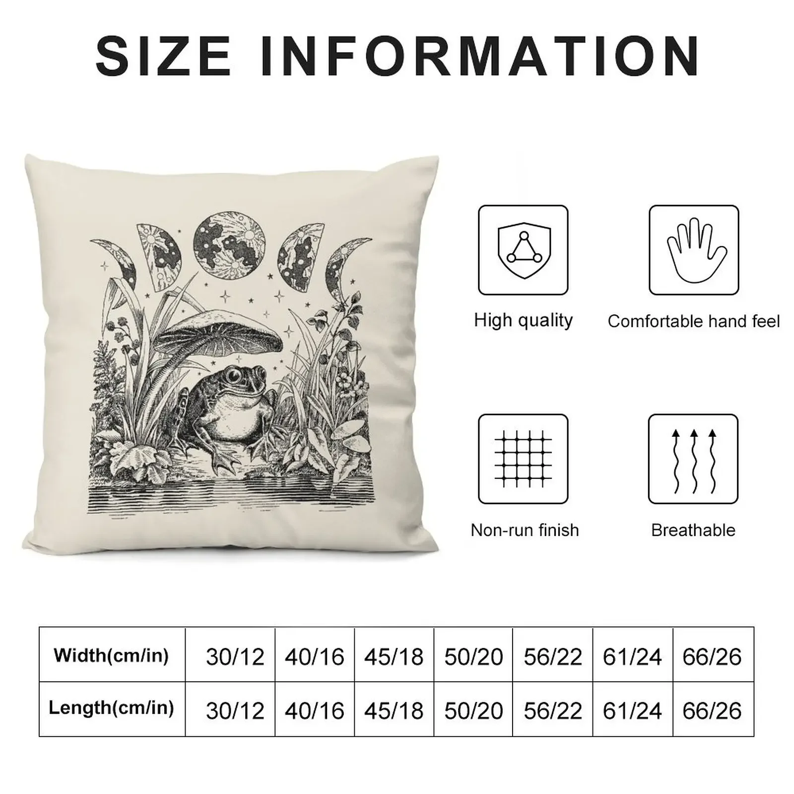 Cottagecore Aesthetic Frog, Mushroom Moon Witchcraft: Vintage Dark Academia, Goblincore Froggy, Emo Grunge Nature F Throw Pillow