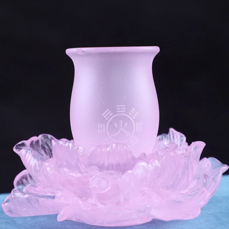Traditional Wax-Removing Glazed Buddha Offering Guanyin Lotus Water Cup High-Temperature Fired Yun Flowing Incense Five