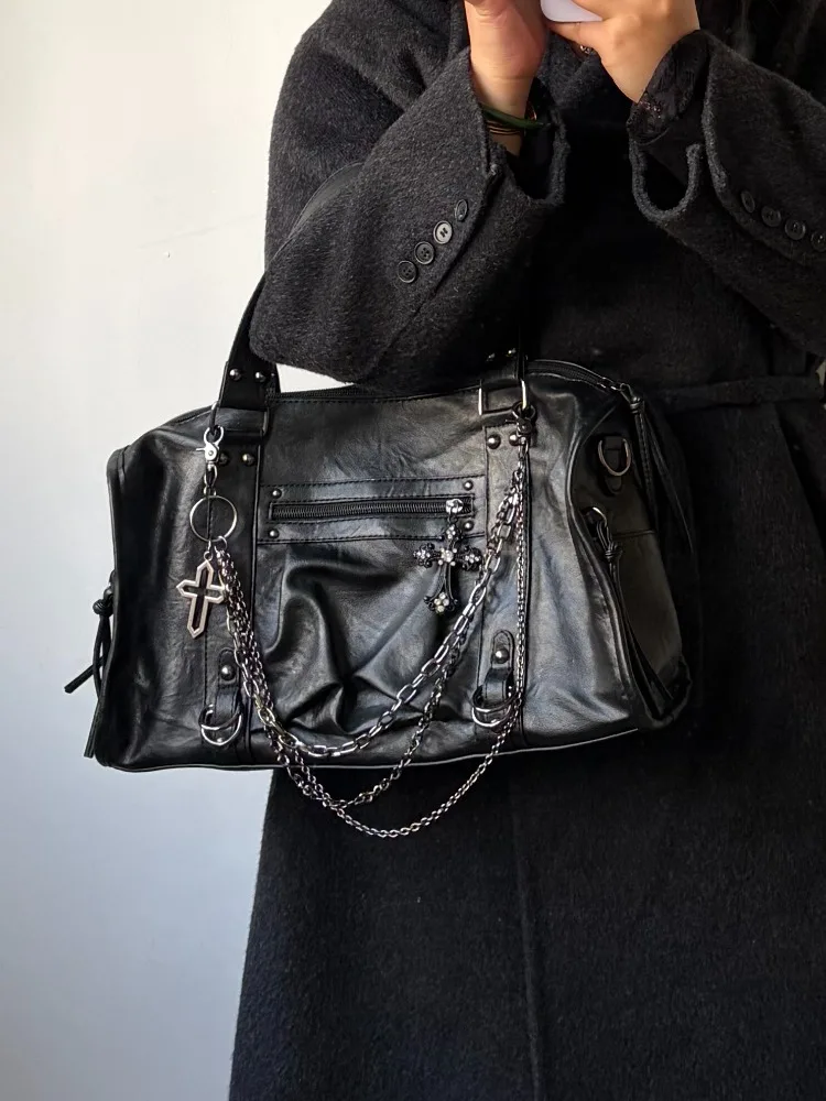 Y2K Portable Shoulder Bags for Women Large Capacity Crossbody Bag Original Locomotive Bag Personality Tote Bag
