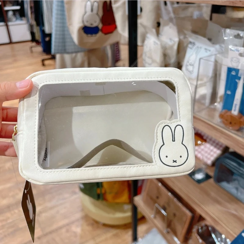 

New Kawaii Miffy Japanese-style Semi-transparent Cartoon Makeup Bag A Large-capacity Waterproof and Portable Gift for Girls