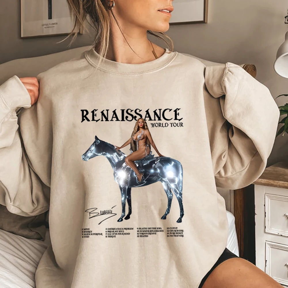 Occuponcé-Sweat-shirt ras du cou Renaissance World Tour, Économie vintage Occuponce, Chemise Renaissance New Album, Sweat-shirt unisexe, 2023