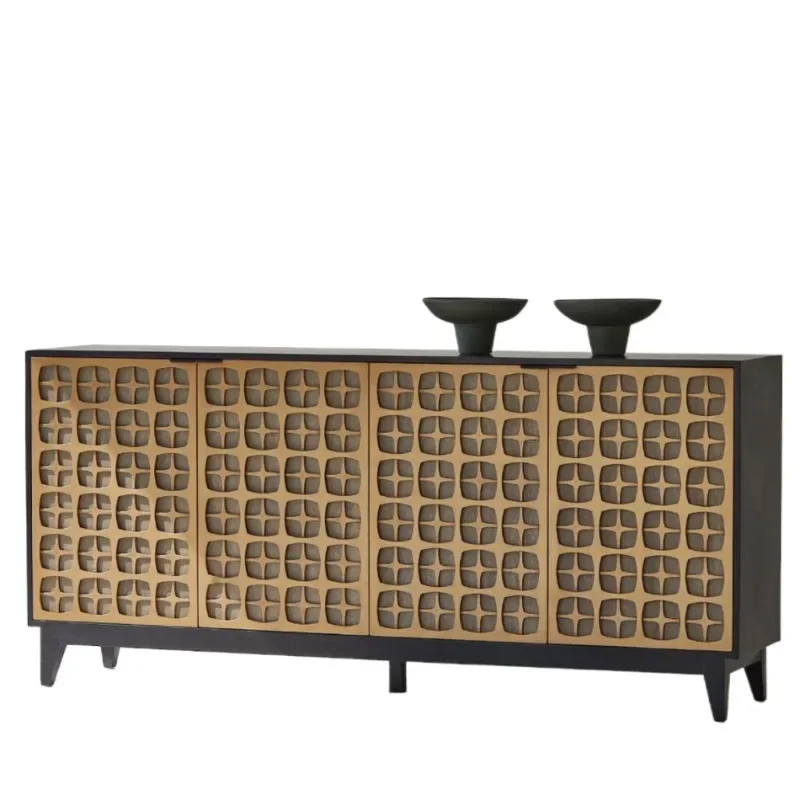 

Nordic medieval solid wood small apartment wabi-sabi wind, porch cabinet, locker, bedroom TV cabinet, art side cabinet