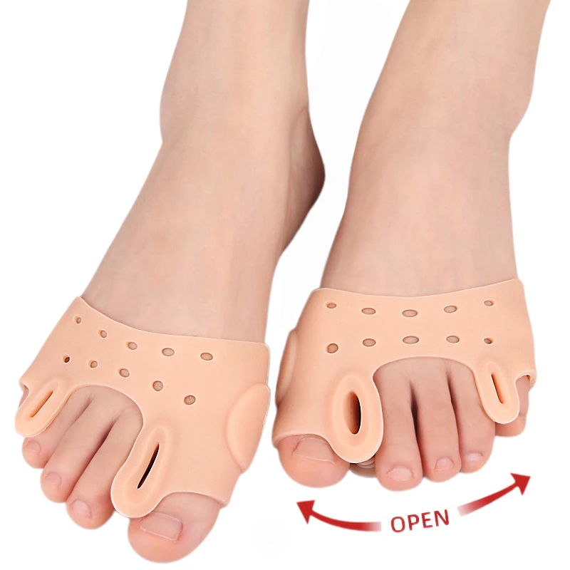 3Pairs Toe Splitter Gel Forefoot Pad Big Foot Care Orthopedic Insole Hallux Valgus Shock Absorption Massage Forefoot Cushion