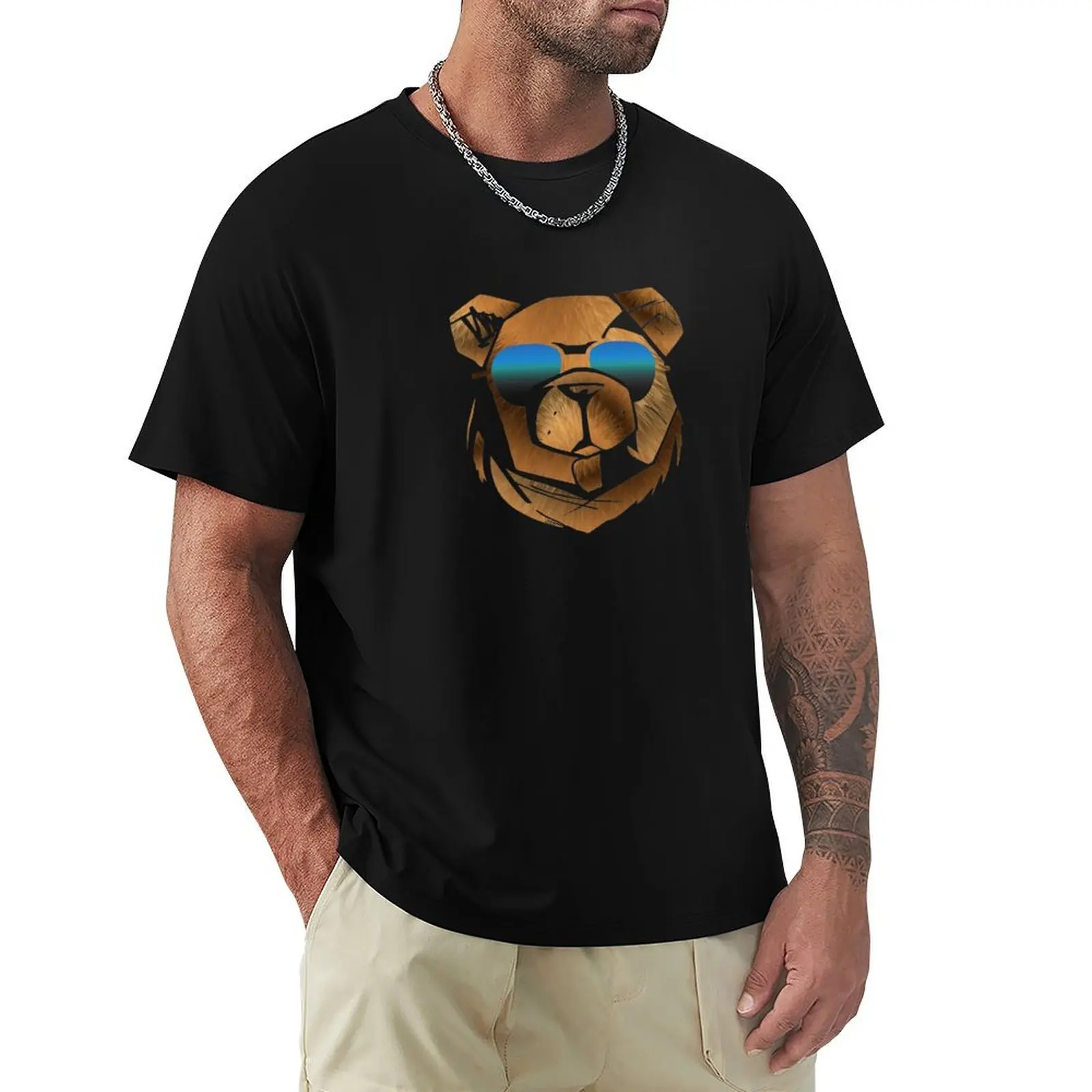 ROBUST BEAR POP GLASS 12 T-Shirt blue archive boys whites summer top custom shirt mens white t shirts