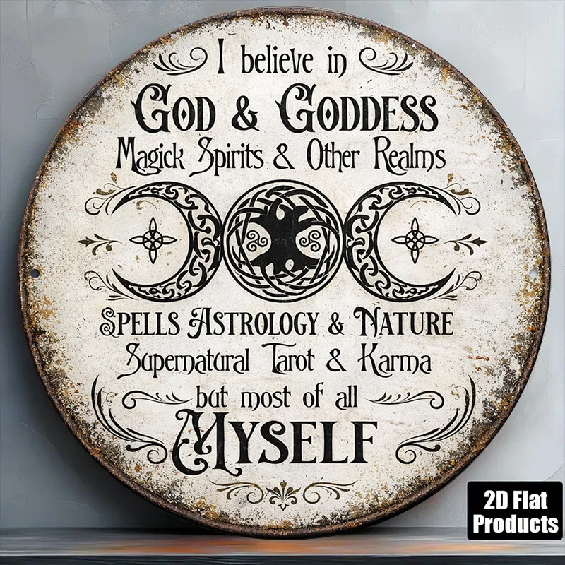 2D Flat - 1pc 8*8In/20X20Cm 2D Flat Round Sign, Vintage Plaque about 