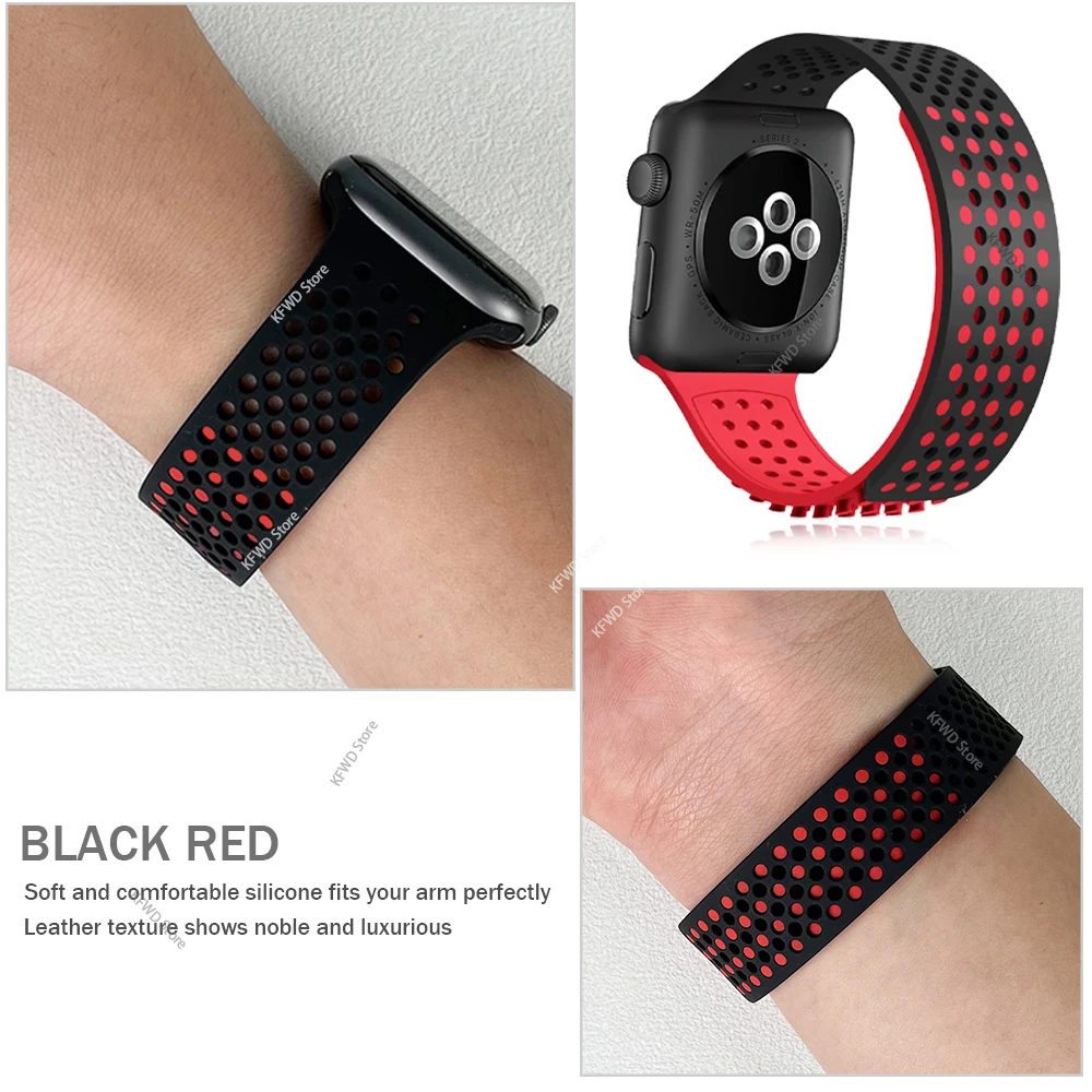 Silikonowy pasek do zegarka Apple serii 7 6 5 4 3 2 1 38MM 42MM gumowy pasek do IWatch 8 SE 6/5 40MM 44MM 41MM 45MM