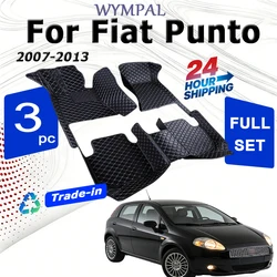 Custom Made Leather Car Floor Mats For Fiat Punto 2007 2008 2009 2010 2011 2012 2013 Carpets Rugs Foot Pads Accessories