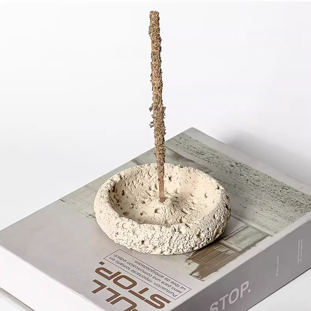 

Silicone Mold for Making Concrete Incense Holder, DIY Zen Travertine Style Aroma Burner, Craft Supplies for Home Decor
