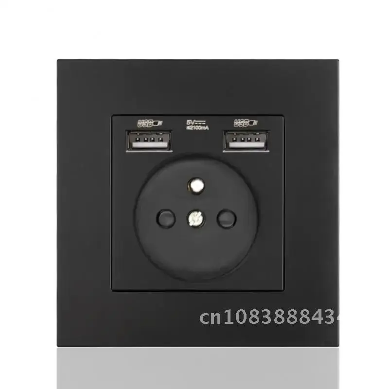 Wall USB Power Socket, Many New Style Panel, Bedroom Socket,AC 110V-250V 16A Wall Embedded, Double Usb EU Standard Outlet