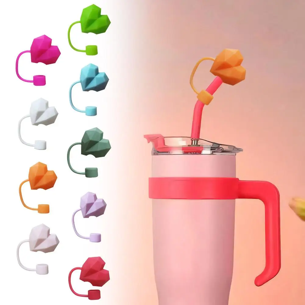 Cute Diamond Silicone Straw Covers For Cup 10mm 30&40oz Tumbler With Handle Reusable Sippy Plug Cap Tips Cup Access L9d4