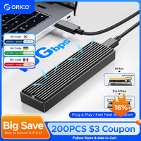 ORICO M2 SSD Case NVMe USB Type C Gen2 10Gbps PCIe SSD Case M2 SATA NGFF 5Gbps M.2 NVME Enclosure Disk Box M.2 SSD Case