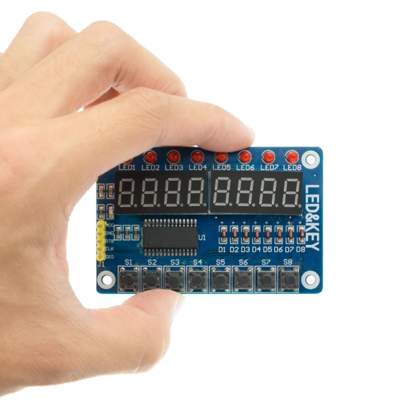 TM1637 4 Bit/TM1638/MAX7219 8 Bit Modul Display LED Digital 7 Segmen 0.36 Inci Jam Tabung Anoda Merah Empat Driver Seri