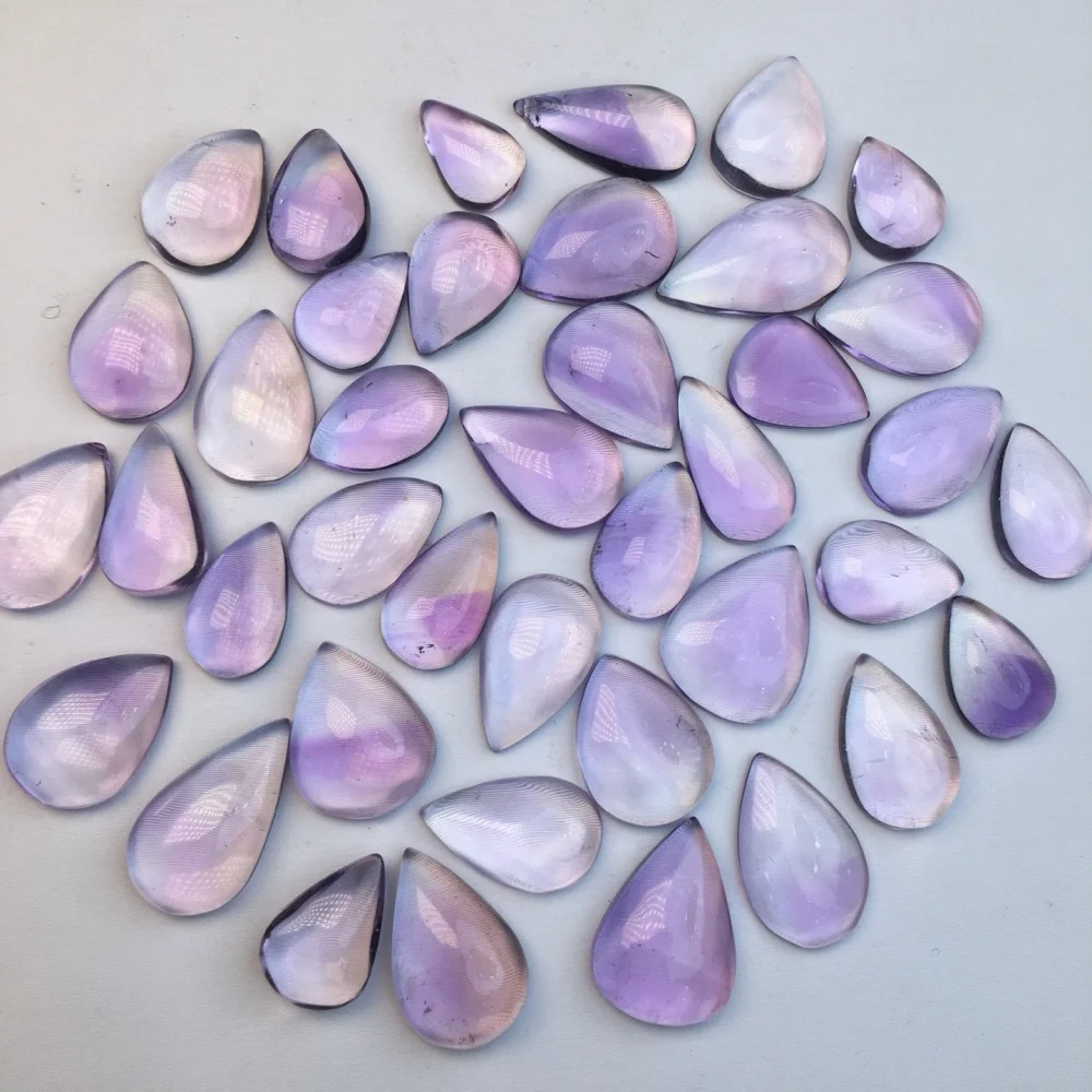 8PCS Natural Amethyst Waterdrop Pendant Crystal Carving Children Cute Jewelry Healing Holiday Gift 12MM