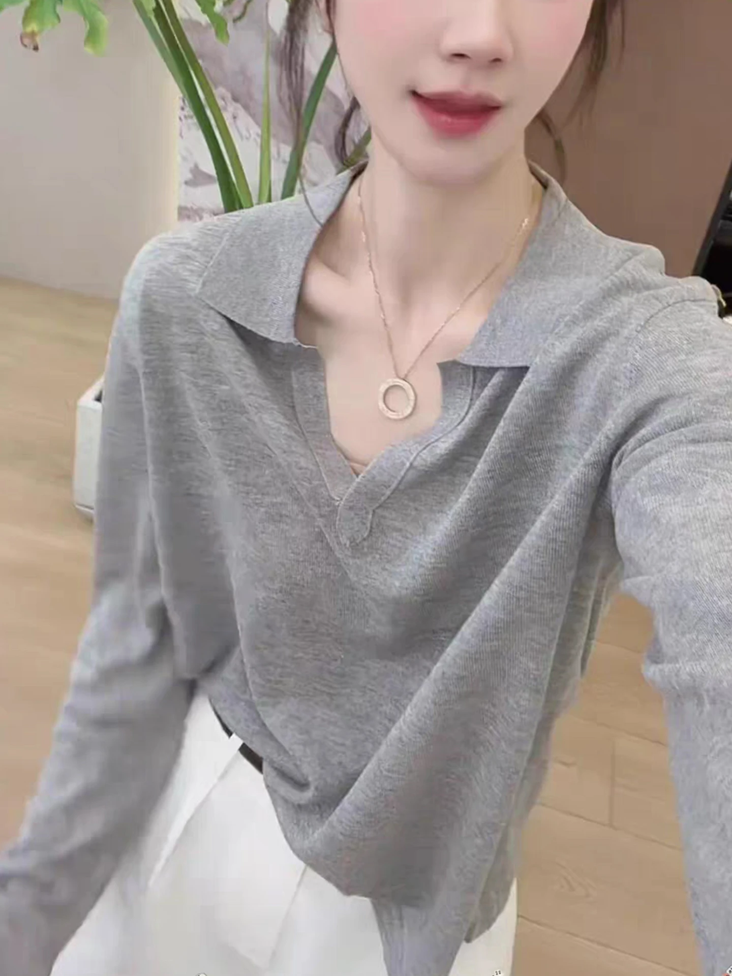 

Легкая трикотажная футболка с эффектом похудения, однотонная, повседневная, летняя, в корейском стиле, прямого кроя, из шелка