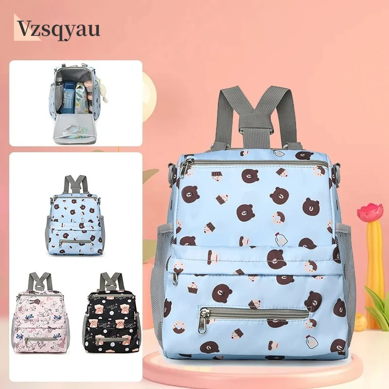 

New Fashionable Mommy Backpack Large-Capacity Casual Travel Mommy Bag Multi-Functional Mother and Baby Backpack Diaper Bags Gift