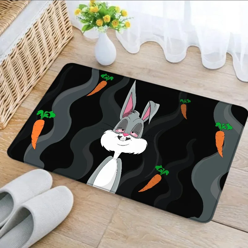 

Diatom Mud Door MatHalllway Carpet Kawaii Doormat Bugs Bunny Bedside Non-slip Bedroom Mat Kitchen Floor Mat Flannel Living Room