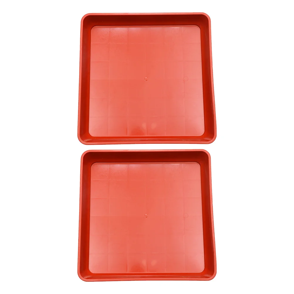 

2 Pcs Square Planter Tray Pot Coaster Saucer Drip for Herbs Succulent Plants Pots Plastic