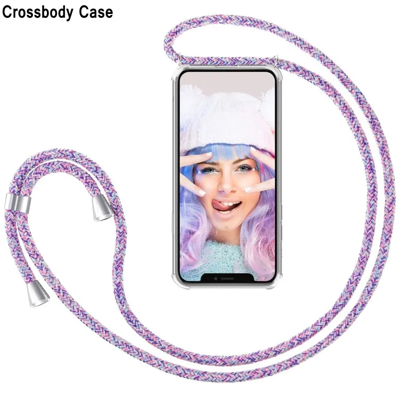 Hülle für Samsung Galaxy A16 A36 A56 A35 A55 A17 A37 A57 S25 S26 Ultra S24 FE mit Umhängeband, Halskette und transparentem Cover – Detail 5